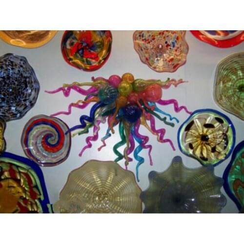 Customer Made Flower Plate with Spiral Glass Murano Glass Art Decor Wall Plates for sale