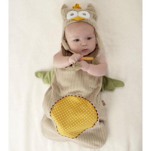 Fashion Winter Thick Cute Baby Sleeping Bags with Cap Anti Tipi Cotton Infant Sleepsacks Boy Girl Fleebag 60-83cm