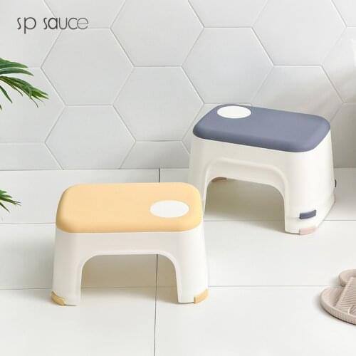Japan Simple Style Stools Fruit Pattern Living Room Non-slip Bath Bench Child Stool Plastic PP Changing Shoes Stool