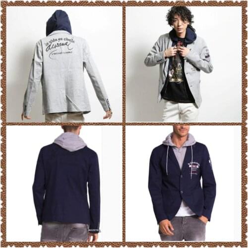 Spanish Desigual foreign trade mens letter suit two color Mosaic fashionable mens suit casual with hat coat