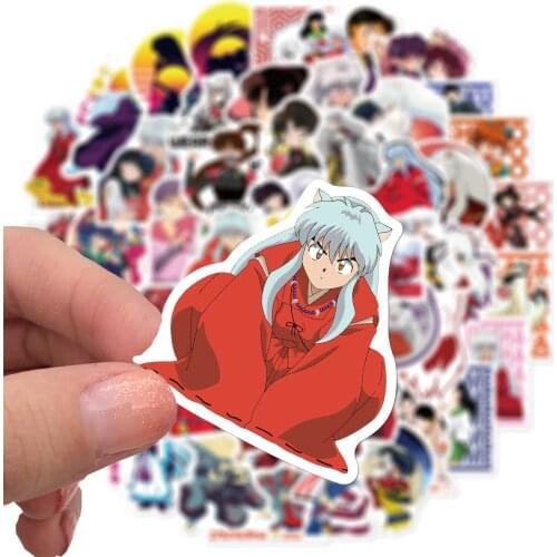 50pcs Japan Inuyasha Anime Stickers Laptop Scrapbooking Luggage Skateboards Aesthetic Stickers Stationery Deca Kids Toy