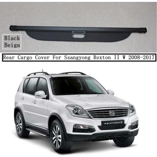 Rear Cargo Cover For Ssangyong Rexton II W 2008-2017 Privacy Trunk Screen Security Shield Shade Black Beige Auto Accessories