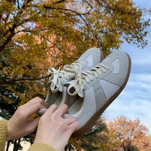 2021 Mixed Color real leather shoes women slides retro soft bottom sneaker shoes woman slingbacks lace up loafers cowhide flats