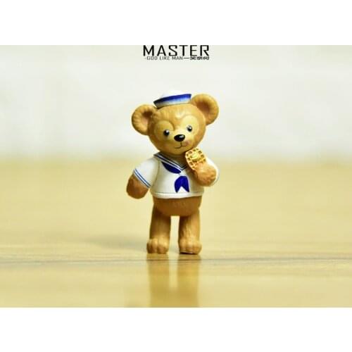 10PCS 4cm DIsney Duffy Bear Cookie dog doll hand model ornament eat muffin food play series classic collection ornament