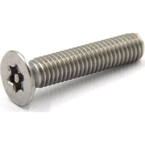 15-50Pcs M3 M4 M5 M6 304Stainless Steel Six Lobe Torx Flat Countersunk Head With Pin Tamper Proof Anti Theft Security Screw Bolt