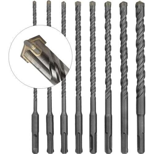 210mm SDS Plus Drill Bits Sets 5mm- 16mm YG8 Carbide Steel Cross Tip Masonry Drill Bits Kit