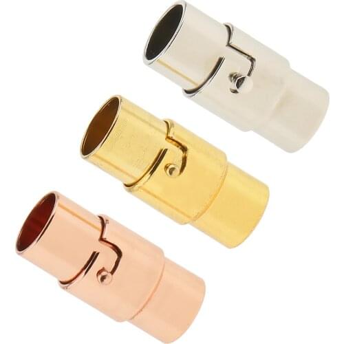 3 Sets 6mm Brass Clasp End Tube Hooks for Jewelry Making Connect