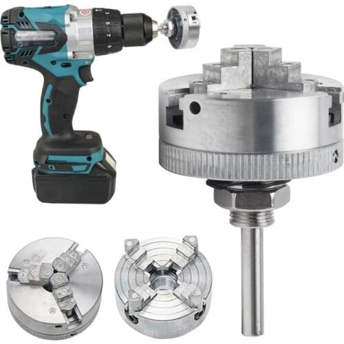 3 Jaw Lathe Chuck Zinc Alloy Lathe Chuck Metal Milling Drilling Tool Threaded Back for Electric Hammer Drill