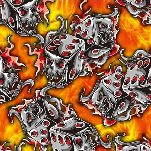 50/100/200cm Flaming Dice Hydrographic Water Transfer Film Hydro Dipping Dip Printing Film