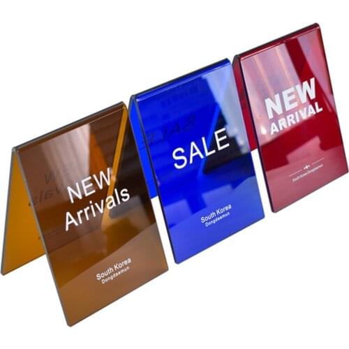 Sales Promotion New Acrylic Triangle Signage Stand Qr Code Payment Price Card Ins Clothing Store Desk Sign