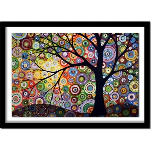 Diamant painting 5D DIY Diamond Painting Tree Diamond Painting Cross Stitch Colorful Dream Tree Diamond Drill Rhinestone Home