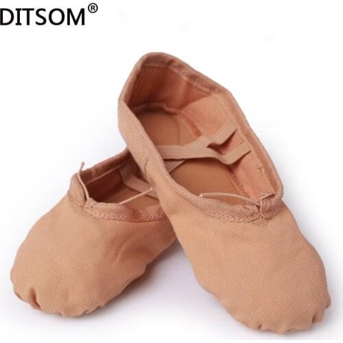 Camel Color Ballet Dance Shoes For Girls Soft Ballet Slippers Yoga Gym Shoes Twist Dancing Shoe Stage Shoes 22-44