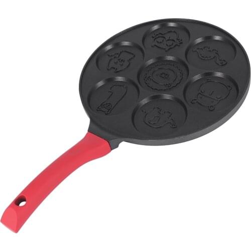 Pancake Maker - Non-Stick Pancake Pan Griddle Grill Pan Mini Crepe Maker 7-Mold Pancakes with Silicone Handle