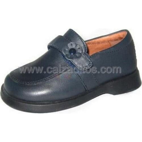 D baby girls high school shoes in navy leather