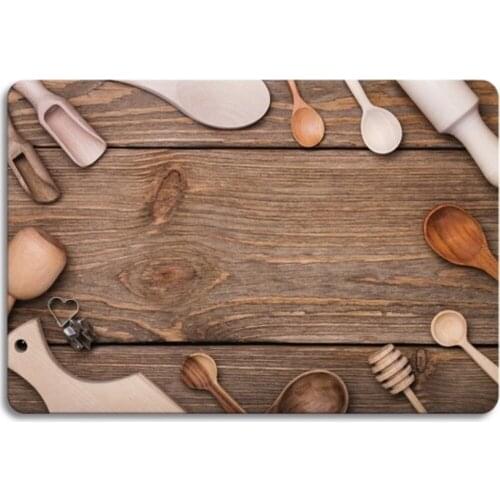 Decorative Glass Cutting Board Wooden Spoon Look Patterned Glass Cutting Board Cutting Board 20x30 / 30x40cm Dimensions