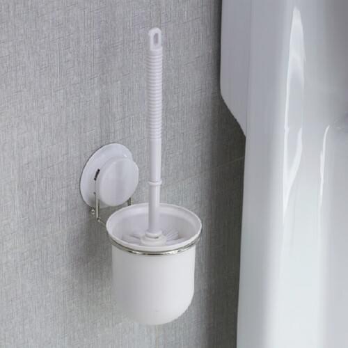 Sucker Stainless steel toilet brush holder with toilet wash brush creative toilet brush set