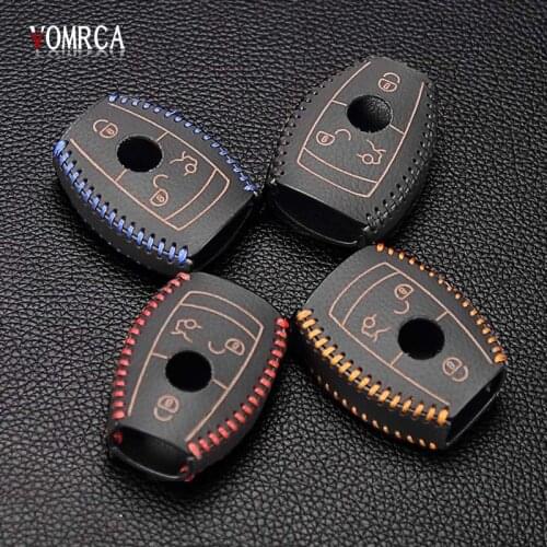 Hot sale Genuine Leather cover wallet key remote case For Mercedes Benz W203 W210 W211 AMG W204 C E S CLS CLK CLA SLK Classe
