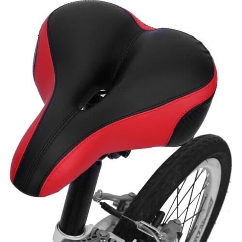 Hot Thickened Bike Saddle With High Reflective Stripe Mountain Road Bicycle Saddle Soft and comfortable Shock Absorb
