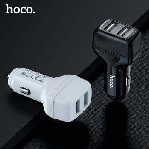 Hoco 2.4A Dual USB Port Car Charger For iPhone Universal Mobile Phone in Car Charger Tablet Charging Adapter For Samsung Xiaomi