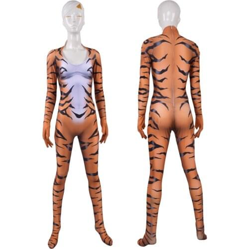 Red Black Cat Cosplay Costume Super villain Superhero Halloween Bodysuit Adults Kids Animal Tiger Zentai Second Skin Suit
