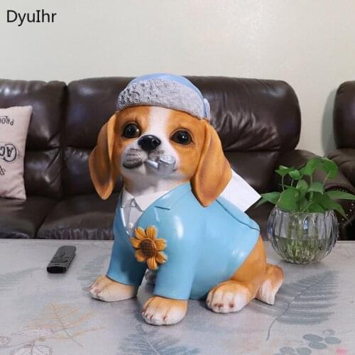 Nordic style creative animal tissue storage box home decoration accessories simulation dog resin crafts ornaments napkin holder