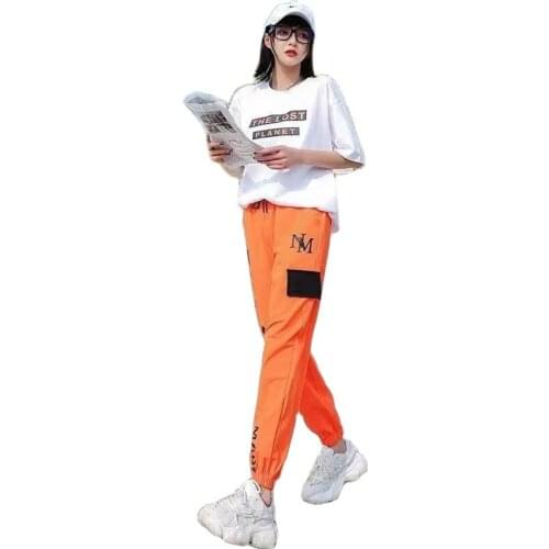 Fashion Casual Overalls Womens Clothing 2021 New Loose Trend Short Sleeve All-Match Sports Two Piece set Women TYJTJY