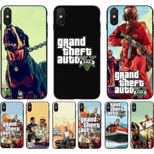FHNBLJ Rockstar GTA 5 Grand Theft Auto soft Phone case for iphone 11 12 mini Pro Max X XS MAX 6 6s 7 8 plus 5 5S 5SE XR SE2020