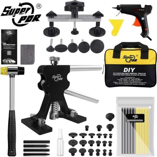 Super PDR Tool Dent Repair Kit Black Glue Gun Pulling Bridge Gasket Glue Strip Glue Hammer Set For Car Body Repairs Dent Removal