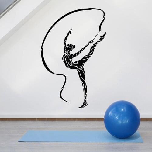 Wall Decal Abstract Rhythmic Gymnastics Sport Girl Vinyl Window Stickers Athlete Girls Bedroom Stadium Interior Decor Art M080