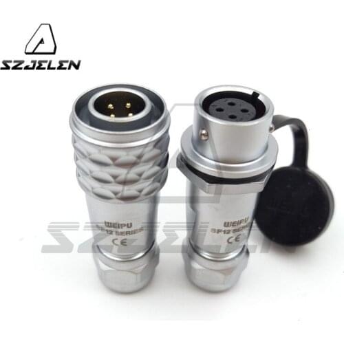 Original WEIPU SF12 ,4 pin Waterproof Connector , IP67 Male and female Industry Wire connectors