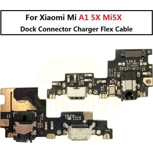 Original New USB Charging Port Flex Cable For Xiaomi Mi A1 5X Mi5X Dock Connector Charger Flex Cable With Earphone Board