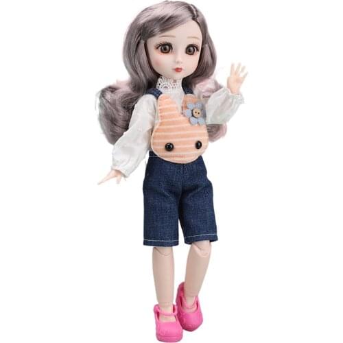 30cm 20 Movable Jointed BJD Dolls Toys with Clothes Girl 3D Eyes Female Princess Doll Toy For Girls Gift