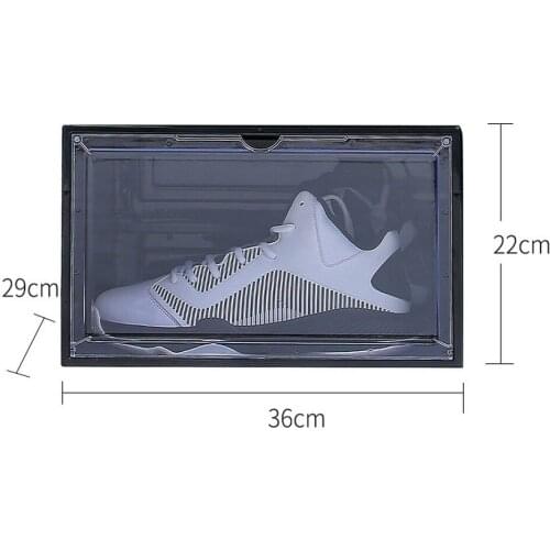 Side-opening Transparent Shoe Box Magnetic Thick Storage Dustproof Basketball Display Shoe Cabinet Sports Shoe Box