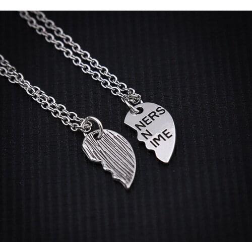 RONGQING 12set/lot New Promotion High quality Silver Love Long Statement Necklace From Factory 2019 hot