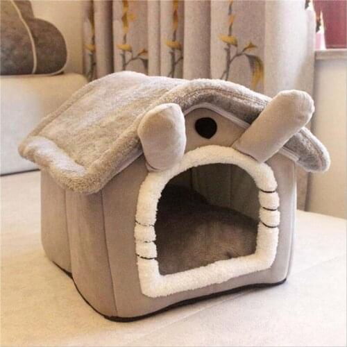 Foldable Deep Sleep Pet Cat House Indoor Winter Warm Cozy Cat Bed For Small Dog Cat Kitten Teddy Comfortable Kennel Pet Supplies