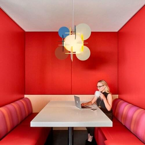 Post-modern creative personality color chandelier hotel club cafe Nordic restaurant lamp childrens room bedroom chandelier