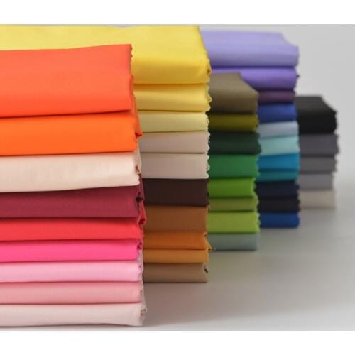 145x50cm Solid Color Poplin Cotton Fabric DIY Childrens Wear Cloth Make Bedding Quilt Fabric for Girl Dress B 160-180g/m