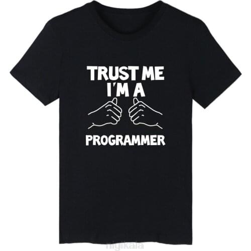 Trt Me I'm A Programmer Programming Language C C++ Java PHP Logo Print Short Sleeve tShirt T Shirt Cotton Programmer Tee Shirt