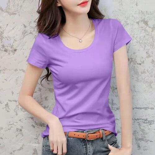 Женские однотонные футболки UOSU China At AliExpress