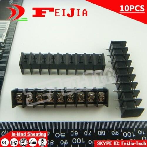 10PCS 25-7.62-9P / 25 7.62mm 9Pin Barrier Terminal Block Screw Terminal Block Pitch 7.62mm Terminal Block Free Shipping