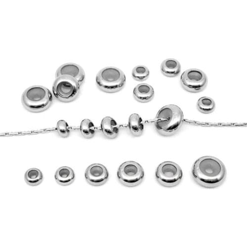 20pcs European Round Stopper Clip Beads Silicone Rubber Smooth Spacer Beads European Screw Off End Bracelet Jewelry Findings