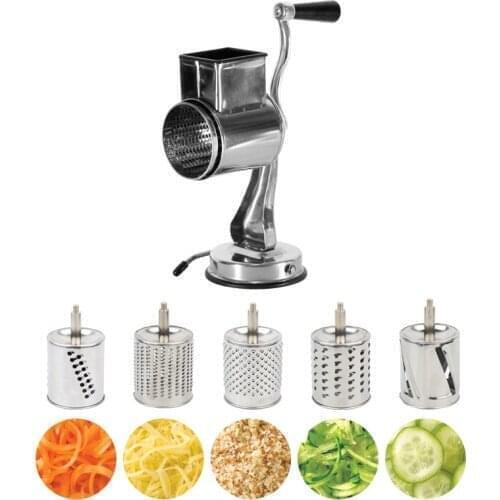 2019 Stainless Steel Universal Mill Grater With Suction Cups And Five Drums Vegetable Cutter Slicer and Shredder