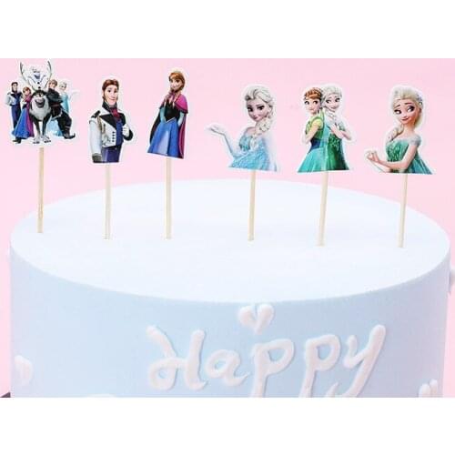 24pcs Cartoon Princess Birthday Party Decoration Cupcake Cake Topper For Girls Happy Birthday Party Baby Shower Cake Supplies