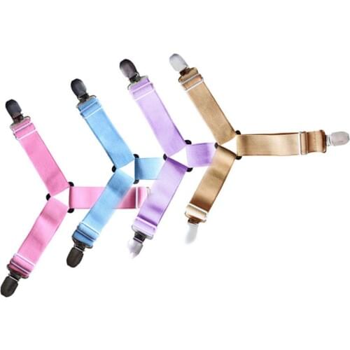 4pcs/set Elastic Bed Sheet Clips Adjustable Heavy Duty Grippers Straps Suspender