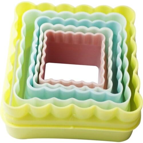 5PCS/Set Square Shape Mold Cutter Fondant Cake Decorating Tool Cookie Sugar Craft