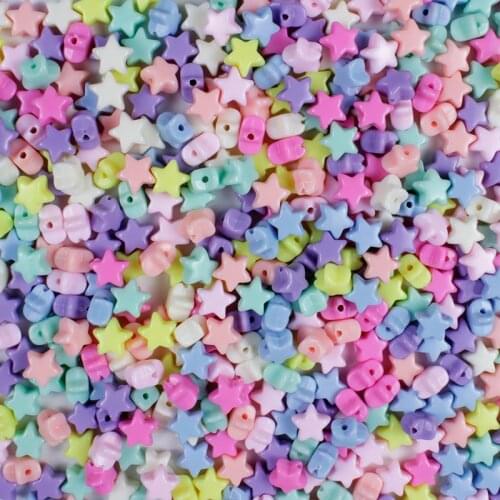 50/100Pcs 10mm Candy Color Acrylic Beads Five-Pointed Star Shape Loose Beads for Diy Jewelry Bracelets Making Crafts Accessories