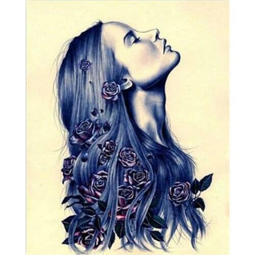 5D diamond embroidery full square female,5d diy full diamond painting mysterious lady home hobby Girl flowers