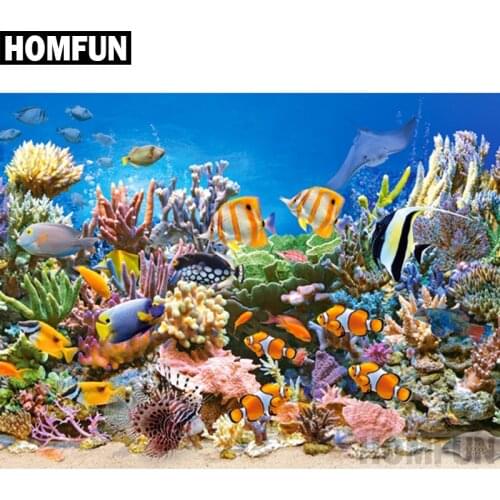 HOMFUN Full Square/Round Drill 5D DIY Diamond Painting "Underwater world" Embroidery Cross Stitch 5D Home Decor Gift A02244