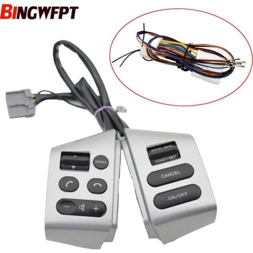 Car Cruise Control Steering Wheel Buttons Switch with wire Silver for Nissan Sylphy 05-17 Tiida 05-08 Livina 07-10