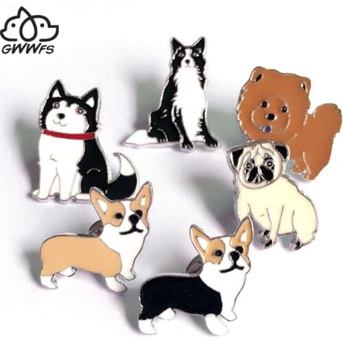 Dachshunds Corgi Dogs Brooches Pins Pendant Badge Decorated Pins Jewelry Cartoon Cute Brooches For Men And Women Fashion Gifts